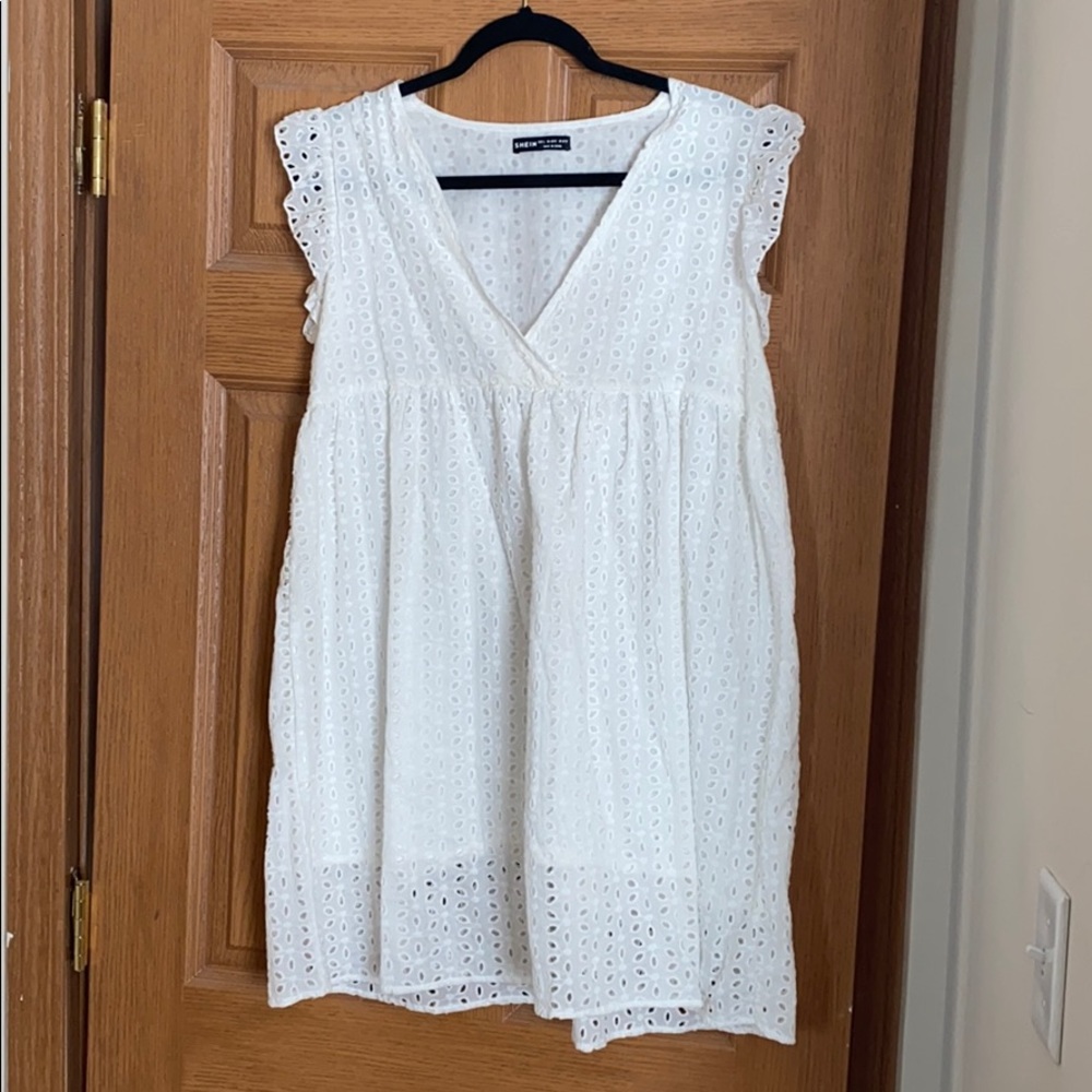 White Eyelet Baby Doll Dress